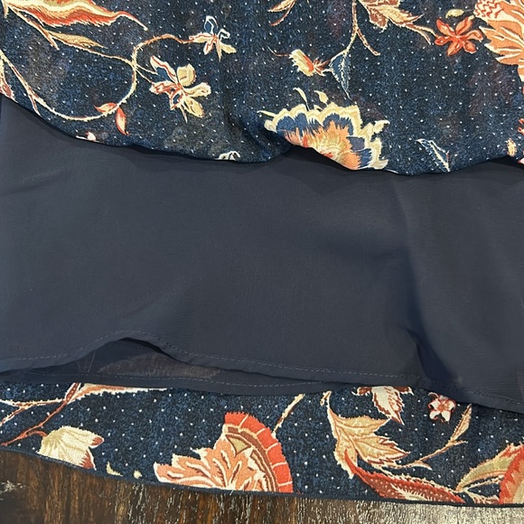 Olsen NWT Navy Blue, Rust and Cream Skirt - Picture 8 of 9